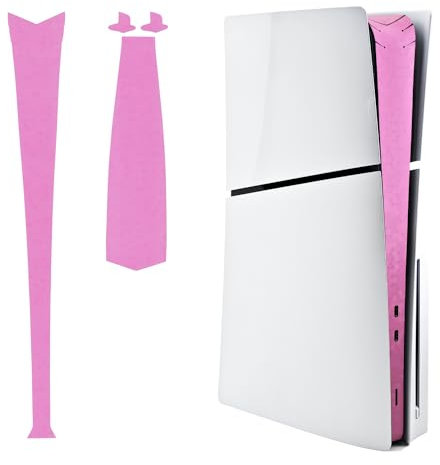 Luck&Link Stickers Skin ps5 Slim Console Partie Centrale protège la Peau texturée Stickers Anti - Rayures, ps5 Slim Digital & Disc Edition (Honeycomb-Rose, PS5 Slim(2023))