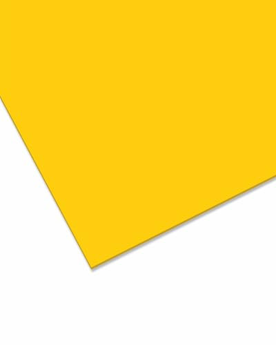 nattmann Plexiglas® GS coloré 3 mm – Plaque en verre acrylique incassable polyvalente pour objets lumineux et plus encore, qualité de marque en 12 x 25 cm – Jaune de signalisation opaque (1H20)