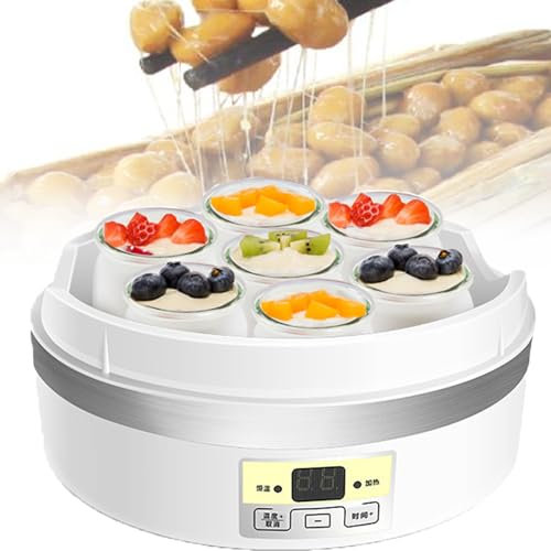 Lnlscle Yogurt Maker, 1.7 Large Capacity, Intelligent Timing Function, Digital Button Control, Yogurt Natto Machine for Making Homemade and Vegan Yoghurt