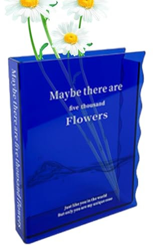 Durchsichtige Buch Vase - Acryl-Blumenvase Modern Für Pflanzen - Einzigartige Aesthetic Vase Für Wohnzimmer-, Schlafzimmer- & Bürodeko - Vase Buch Für Leseecke, Bücherregal & Flowers