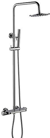 Generisch Luxuriöses schwarzes Thermostat-Duschset, quadratischer Duschhahn, heißes und kaltes Duschventil, Badewannen-Thermostat-Duschmischer, Duschmischer (Badezimmerdusche)