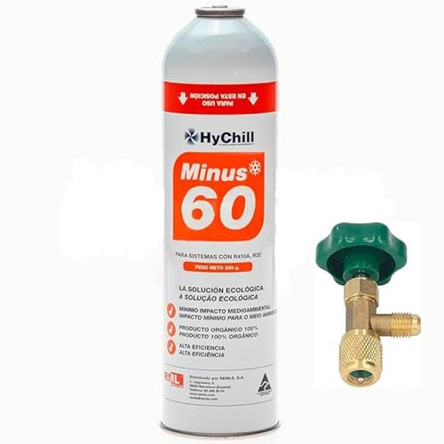 REPORSHOP - 1 bouteille de gaz Minus 60 350 g + valve de remplacement R32, R410A Freeze Organico