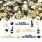 JOYMEMO 200PCS Schwarz-Gold Ruhestand Thema Konfetti, Abschied Party-Dekorationen, Kuchen Weinflasche Stern Tisch Streuungen Partyzubehör für Frauen Männer