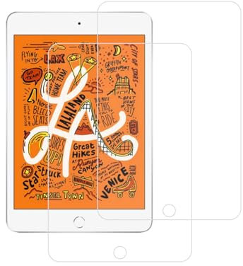 HYGMOCC Compatible con Apple iPad Mini 5 (2019) y iPad Mini 4 Protector de pantalla de vidrio templado, anti arañazos, sin burbujas, alta definición (paquete de 2)