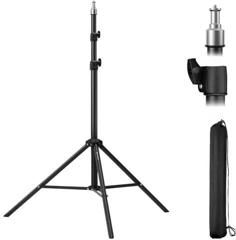 K&F Concept Fotografie Lichtstativ, 230CM Metal Light Stand für Studio-Fotographie, Reflektor, Blitz & Video, einstell Beleuchtungstativ hoch mit Stativtasche & 1/4 Srew