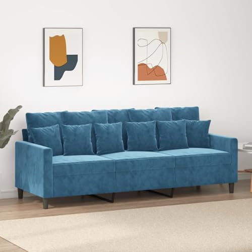 Willood 3-Sitzer-Sofa Blau 180 cm Samt