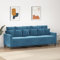 Willood 3-Sitzer-Sofa Blau 180 cm Samt