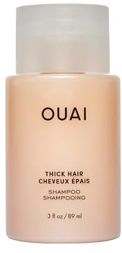 OUAI Thick Shampoo Travel Size - Keratin, Marshmallow Root, Shea Butter & Avocado Oil for Thick Hair - Strengthens, Hydrates - Paraben, Phthalate, Sulfate Free Shampoo - 89ml