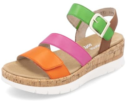 Remonte Damen Riemchensandalen D2P50, Frauen Sandalen,lose Einlage,offene Schuhe,Strandschuhe,Sandaletten,Sommersandalen,bequem,flach,Multi (90),41 EU