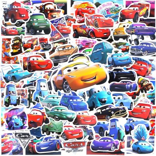 Lot de 100 autocollants colorés en vinyle imperméable motif voiture de course pour enfants, adolescents et adultes, décalcomanies tendance pour guitare, ordinateur portable, bouteilles d'eau