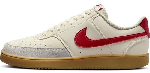 NIKE Men's Court Vision Low Shoes Soft Pearl/Gym Red-Gum Light Brown, EU 44, Soft Pearl Gym Red Gum Light Brown, 9 UK