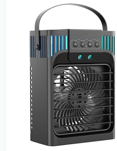 GWFBLID Climatiseur Mobile 1200ML 5 en 1 Refroidisseur d'air Portable USB avec Ventilateur, 2/8H Minuterie, 3 Vitesses, LED 7 Colorées