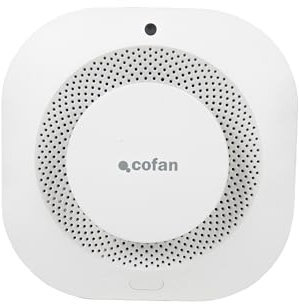 Cofan Sensor de Humo con WiFi | Detector de Humo Inteligente | Aplicación: Smart Life o Tuya | Sistema de Seguridad Compatible con Alexa y Google | Seguridad en el hogar | Alarma de Incendio