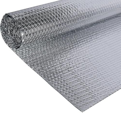 Doppelseitige Aluminiumfolie Isolierung,120 cmx 3 m,3mm Dicke Isolierfolie Dämmfolie Reflexionsfolie, Alu-Luftpolsterfolie Heizkörper Isolierung für Fahrzeuge, Dächer, Fenster, Rohre usw