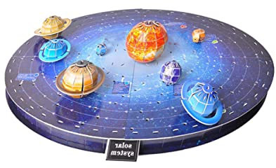 JUMPLAWN 1Set Solar System Planet Model Educational for Creative Paper Jigsaw Puzzles Fun and Safe Hands Activity Develops Color Recognition and Parent Interaction