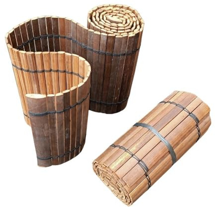 TerraGala Bambusmatte | Wulung | 40cm x 200cm x 0,5cm | für Pflanzkübelverkleidung | Bambusabdeckung | wetterfeste Bambusmatte für Blumentöpfe