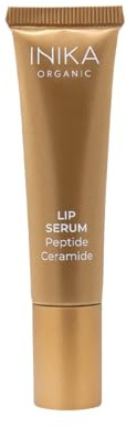 INIKA Organic Lip Serum | Ceramide + Peptide Infused, Glossy Clear Finish, Plumps, Softens, Smooths, Hydrates + Repairs. Natural & Vegan (Clear)
