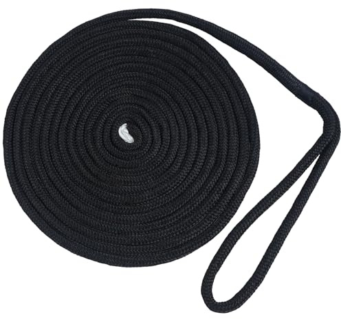 Boat Dock Lines Rope Double-Braided Nylon Dock Line Boat Ropes Mooring Line Anchor Docking Ropes Boats Accessories (3/8in*16.5ft-1pcs)