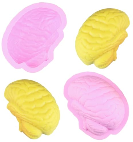 2PCS Stampo in silicone per cervello, 8,5,Stampo Cervello, in silicone, per Halloween, per budini, torte, cioccolato,Gelatina, Caramelle e Altri Dessert