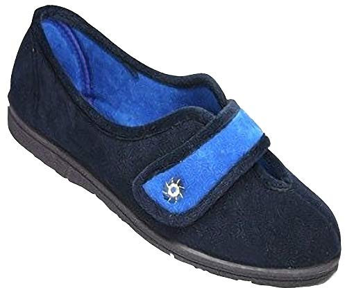 Mirak Andrea Touch Fastening Slipper/Womens Slippers/Ladies Slippers (6 UK) (Navy)