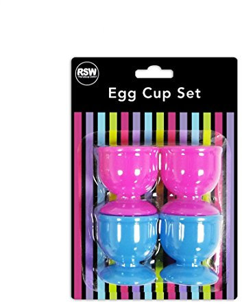 Egg Cups Kids Adult Eggy Soldiers Breakfast Home Kitchen Office Pack of 4 - Colors May Vary