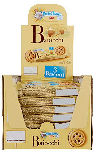 Mulino Bianco Espositore Snack Baiocchi con Crema di Nocciola e Cacao - Pacco da 42 Pezzi (1180 gr)