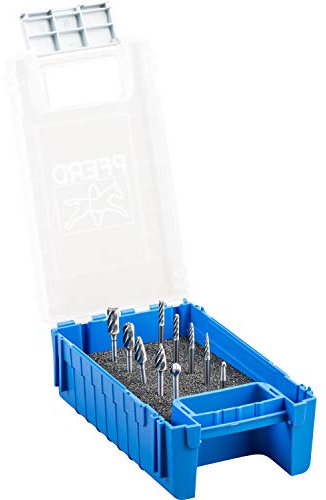 PFERD HM-Frässtift-Set, 10-teilig, Zahnung ALU, Schaft-ø 3 mm, 21901603 – speziell für die Bearbeitung von Aluminium