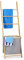 Relaxdays Handtuchhalter Bambus, Handtuchständer mit Wäschesack, Wäschesammler Leiterregal, HBT: 139 x 43,5 x 33cm, natur