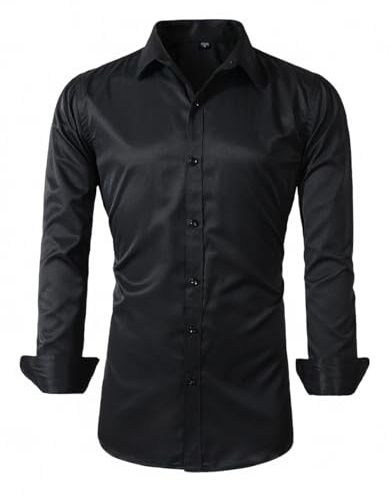 Benibos Mens Slim Fit Dress Shirts Long Sleeve