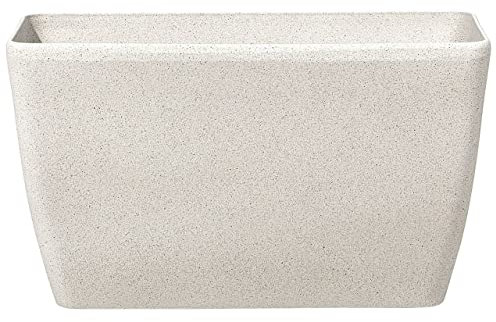 Beliani Cache-Pot Beige Effet Pierre en Polyrésine 32 x 74 x 45 cm Pot de Fleurs Long et Haut au Design Moderne Idéal pour Extérieur et Intérieur