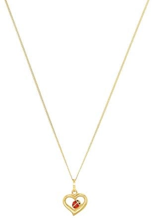 Amor Kette mit Anhänger Mädchen Kinder Halsschmuck, 35+3 cm, Rot, Herz, Kommt in Schmuck Geschenk Box, 2013929