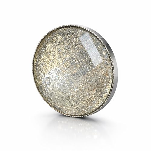 HaJuNa Magnetbrosche ohne Nadel – Grau mit Glitzer aus Edelstahl, handgemacht!– starker Halt für Tuch, Schal & Kleidung – eleganter Tuchhalter Damen – Accessoire Geschenkidee