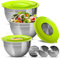 XSQUO Useful Tech Set de 3 Boles de acero multi-función con tapa hermética y tres discos ralladores de acero inoxidable. Gourmet Tools