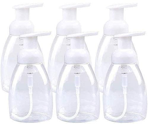 Queta 6 Stück 300 ml Leere nachfüllbare Flaschen für Schaumseifenflasche/Duschflasche oder Seifenspender
