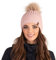 VIVISENCE Wintermütze Mit Bommel Damen Perfekte Passform Warmes Bommelmütze Herbst Frauen Mütze Für Winter Aufgerolltem Design Für Extra Wärme Ideal Für Kalte Wintertage Modell, Rosa,Einheitsgröße
