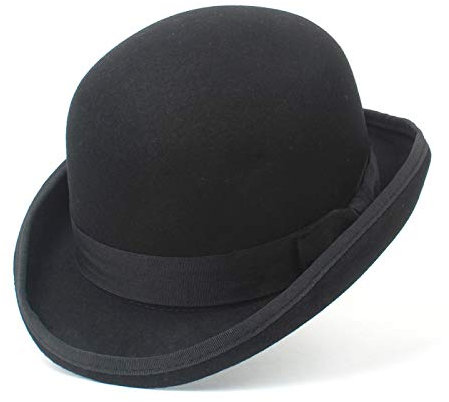 AHECZZ Hut,Herren Herren Melone Herren Bräutigam Hüte 61CM Schwarz