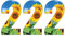 Pack of 3 Sunflower Bin Numbers Stickers - 2 ideal for Office, Classroom Decoration, Out Door Wheelie Bins, Dustbin V1092 Packwith®