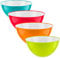 Set of 4 Large Salad Bowls Multi-Coloured Pasta Tableware Big Mixing Bowls Serving Snacks Food Fruit | 25cm | 3500ml | by HOMESHOPA