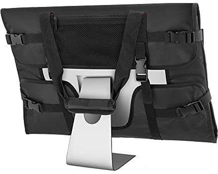 Trunab Monitortasche Kompatibel mit iMac 21.5'' 24'' Monitor 24'', Abdeckung Schutz Bildschirm Aufbewahrungs-Computer-Handtasche mit Zubehörfach, Schwarz