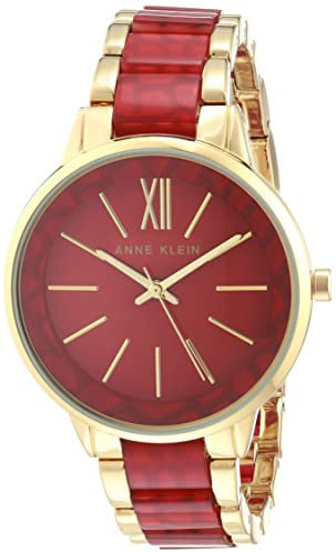 Anne Klein Women's Resin Bracelet Watch Gold/Red