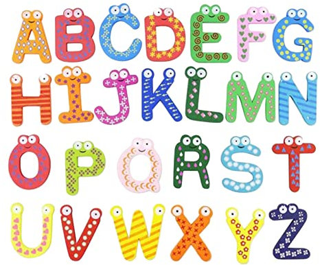 Greatideal, Imanes de alfabeto para nevera,bonitos imanes de alfabeto ABC,letras coloridas en mayúsculas para nevera, juego de juguetes educativos de aprendizaje de ortografía para pizarra para niños