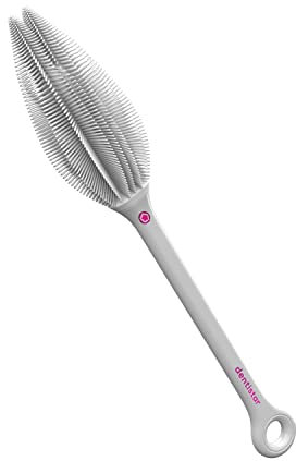 dentistar Silikon Flaschenbürste – Baby Flaschenbürste für Flaschen, Becher und Gläser, Flexibler Flaschenreiniger mit weichen Silikonborsten – Aus lebensmittelechtem Silikon – BPA-frei* – Grau