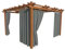 HOME DEKO Terrassenvorhang, Wasserdichter Gartenvorhang für Terrasse, Balkon, Pergola & Pavillon, Schlaufen mit Klettverschluss, Schutz vor Sonne, Regen & Wind, Grau, 220 x 155 cm, 2 Stück