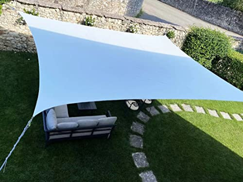 Tenda a Vela Telo Quadrato Ombreggiante Bianco per Arredo Esterno Giardino Mare - Dimensione Disponibile: 3,6 x 3,6 Metri