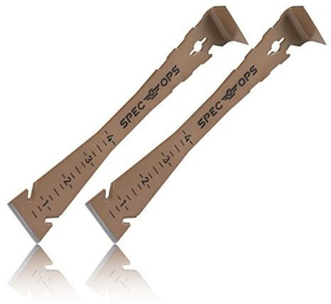 Spec Ops Tools 24,1 cm Zierleiste, Brechstange, Hartfederstahl, integriertes Lineal und Brechstange, abgeschrägte Kanten, Nagelabzieher, 3% an Veteranen gespendet, 2 Stück