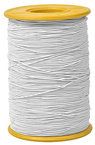Colexy Elastisch Faden 0.5mm × 380m, Polyesterschnur Faden, Perlenschnur, Gummifaden, Elastische Schnur, Rollen Nylonfaden für DIY Armband Halskette Schmuck Handwerk Bastel (Weiß)