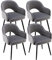 chairus Lot de 4 Chaises de Salle à Manger en Velours Moderne Fauteuil Rembourrée Chaise Pivotante à 360° pour Bureau Salon (Gris-4 (Velours))
