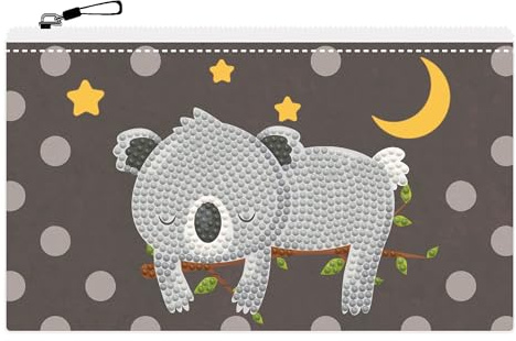 DIAMOND DOTZ DOTZIES 2592617 Original 5D Diamond Painting Etui Set, Koala, Kreativ-Kit für DIY Mäppchen mit Glitzersteinen, Diamanten-Bastelset für Kinder ab 6 Jahren