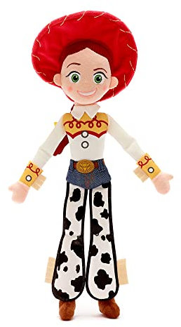 Disney Store Offizielle mittelgroße Kuschelpuppe Jessie, Toy Story, 45 cm, stehende Kuschelpuppe, jodelndes Cowgirl mit Stickereien und weicher Oberfläche