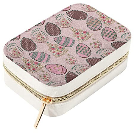 Caja de almacenamiento portátil de doble capa con diseño de huevos de Pascua de chocolate